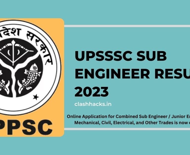 UPSSSC Sub Engineer Result 2023.